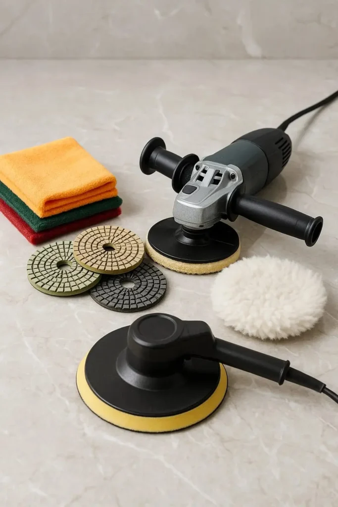 "معدات حديثة ل جلي وتلميع الرخام"